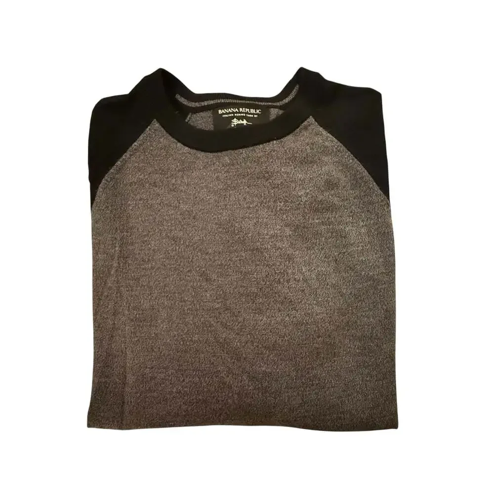 Banana Republic Italian Merino Wool Raglan Crewneck Sweater Tall XL